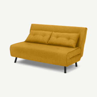 An Image of Haru Large Double Sofa Bed, Butterscotch Yellow