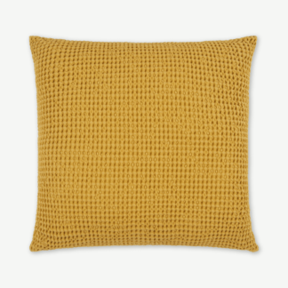 An Image of Grove 100% Cotton Cushion, 50 x 50cm, Mustard