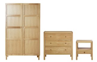 An Image of Habitat Radius 3 Piece 2 Door Wardrobe Set - Oak