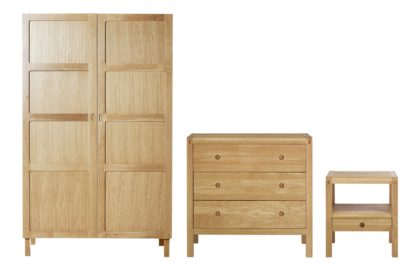 An Image of Habitat Radius 3 Piece 2 Door Wardrobe Set - Oak