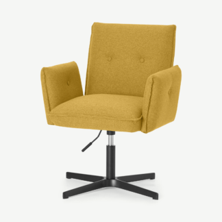 An Image of Denham Office Chair, Orleans Yellow with Black Legs