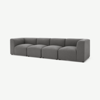 An Image of Juno 4 Seater Modular Sofa, Marl Grey