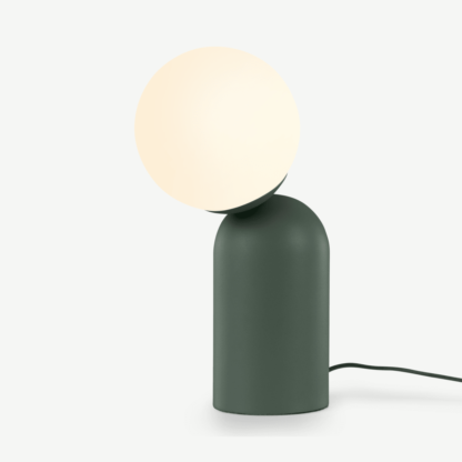 An Image of Vetro Table Lamp, Peacock Green and Opal Glass