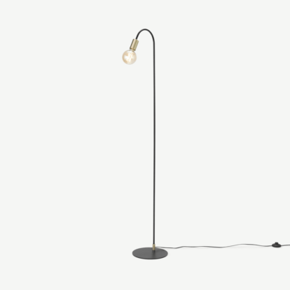 An Image of Octavia Floor Lamp, Black & Brass