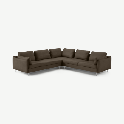 An Image of Vento 5 Seater Corner Sofa, Texas Brown Leather