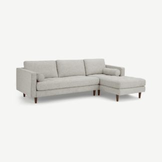 An Image of Scott 4 Seater Right Hand Facing Chaise End Corner Sofa, Ivory Weave