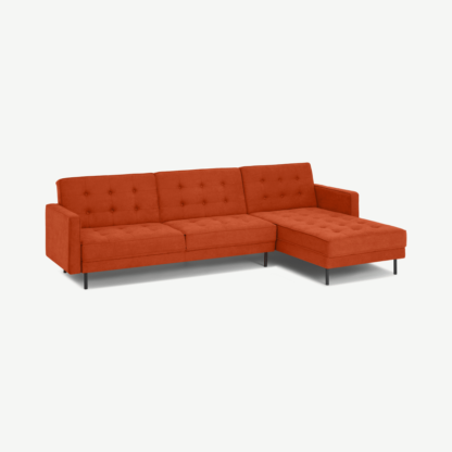 An Image of Rosslyn Right Hand Facing Chaise End Click Clack Sofa Bed, Sadona Orange