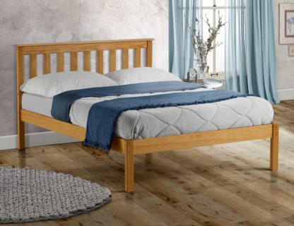 An Image of Solid Pine Wooden Bed Frame 4ft6 Double Denver Antique