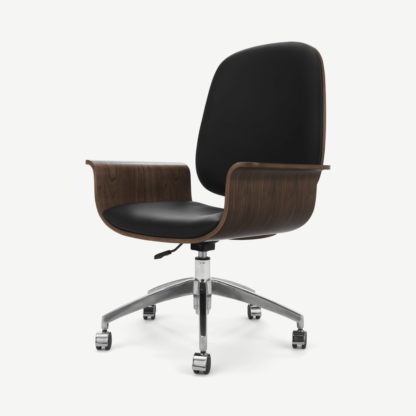 An Image of Saul Office Chair, Walnut and Black
