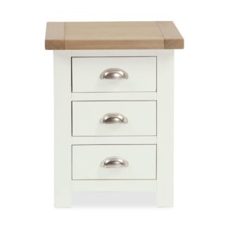 An Image of Wilby Cream 3 Drawer Bedside Table Cream (Natural)