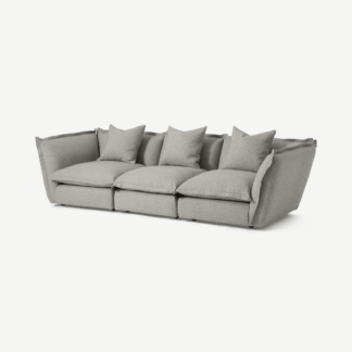 An Image of Fernsby 3 Seater Sofa, Silver Recycled Weave