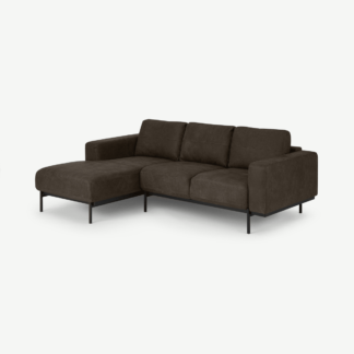 An Image of Jarrod Left Hand facing Chaise End Corner Sofa, Truffle Brown Leather