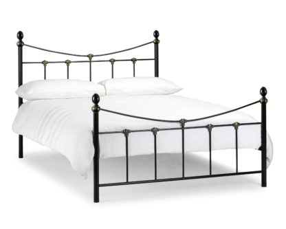 82920313af7b04d00b6b66f58cace12d9fd80107a15e30e00d297043810624cf-1.jpg An Image of Rebecca Black Metal Bed Frame - 4ft6 Double