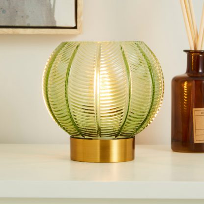 An Image of Colleen Glass 15cm Table Lamp Green