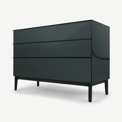 An Image of Silas Chest of Drawers, Midnight Grey Glass