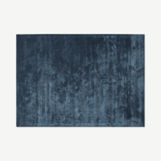An Image of Merkoya Luxury Viscose Rug, Extra Large 200 x 300cm, Blue Slate