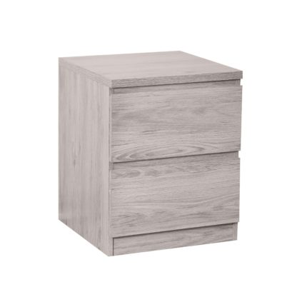 An Image of Jupiter Grey Oak 2 Drawer Bedside Table