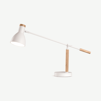 An Image of Cohen Table Lamp, White and Natural Oak