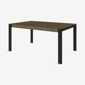 An Image of Corinna 6 Seat Dining Table, Smoked Oak & Black