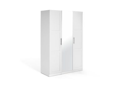 An Image of Habitat Munich 3 Door Mirror Framed Wardrobe - White