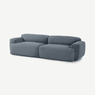 An Image of Avalon 3 Seater Sofa, Jeans Blue Cotton & Linen Mix