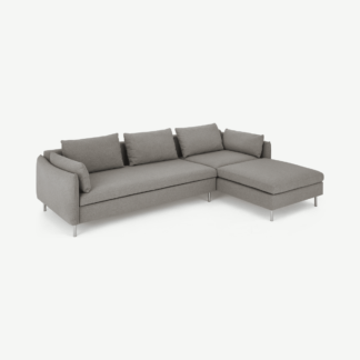 An Image of Vento Right Hand Facing Chaise End Sofa Bed, Manhattan Grey