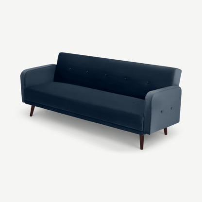 An Image of Chou Click Clack Sofa Bed, Sapphire Blue Velvet
