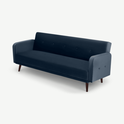 8742c68a7107c81fb31eae9e672a33e055e6df03d866fbbf0d21adb8e80261a7.png An Image of Chou Click Clack Sofa Bed, Sapphire Blue Velvet