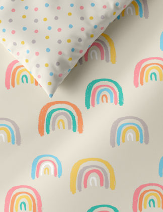 An Image of M&S Cotton Mix Light Up Rainbow Bedding Set