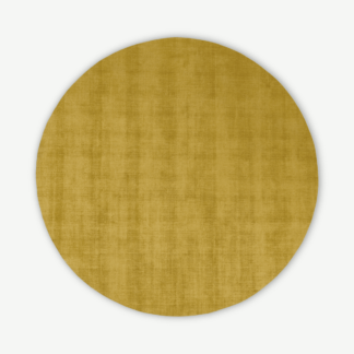 An Image of Jago Round Rug, Large 200cm diam, Antique Gold