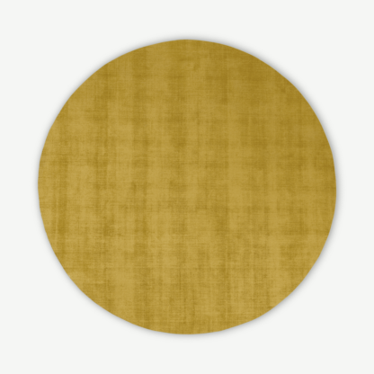 88ae3a17a640d2814d6fd02dce181026578ee76c855c7e47c673a30d045dd8f1-1.png An Image of Jago Round Rug, Large 200cm diam, Antique Gold