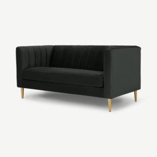 An Image of Amicie 2 Seater Sofa, Dark Anthracite Velvet