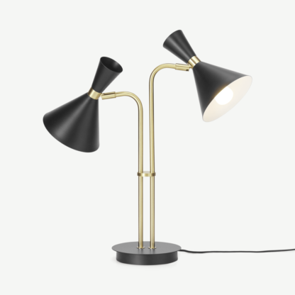 An Image of Axton Duo Table Lamp, Black & Brushed Brass