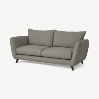 An Image of Elmira 3 Seater Sofa, Dove Grey Boucle