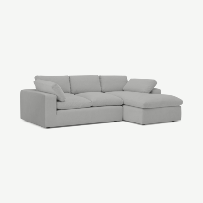 An Image of Samona Right Hand Facing Chaise End Sofa Sofa, Mineral Cotton & Linen Mix