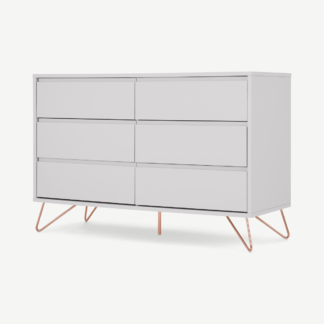 An Image of Elona 120cm Compact Wide Chest, Light Grey & Copper Legs