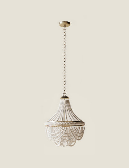 An Image of M&S Aurelia Wooden Beaded Chandelier