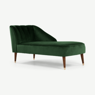 An Image of Margot Right Hand Facing Chaise Longue, Forest Green Velvet