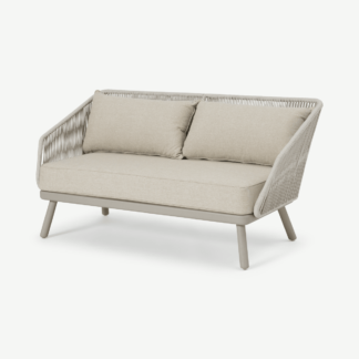 An Image of Alif Garden 2 Seater Sofa, Natural White & Eucalyptus