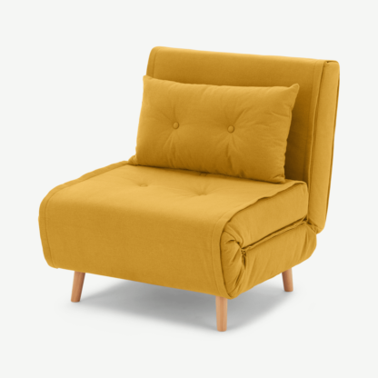 An Image of Haru Single Sofa Bed, Butter Yellow