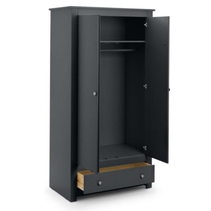 An Image of Radley Grey 2 Door Combination Wardrobe