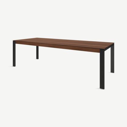An Image of Corinna 12 Seat Dining Table, Walnut & Black