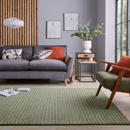 An Image of Wool Cord Stripe Rug Wool Cord Indigo