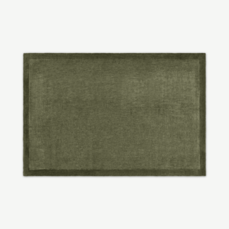 An Image of Jago Border Rug, X Large 200 x 300cm, Moss Green