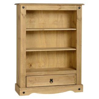An Image of Corona 1 Drawer Low Bookcase Brown
