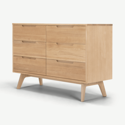 An Image of Jenson Wide Chest of Drawers, Oak