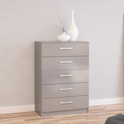 An Image of Lynx Grey 5 Drawer Chest