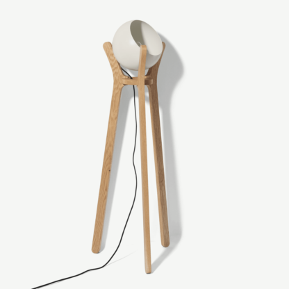 An Image of Sputnik Floor Lamp, White & Wood