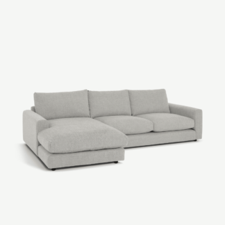 An Image of Arni Left Hand Facing Chaise End Corner Sofa, Grey Textured Weave