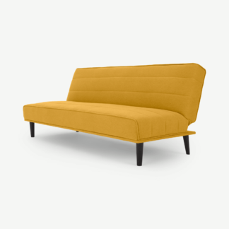 An Image of Kitto Click Clack Sofa Bed, Butter Yellow